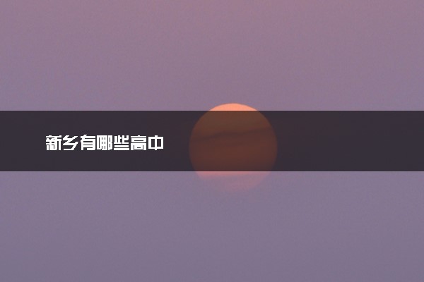 新乡有哪些高中