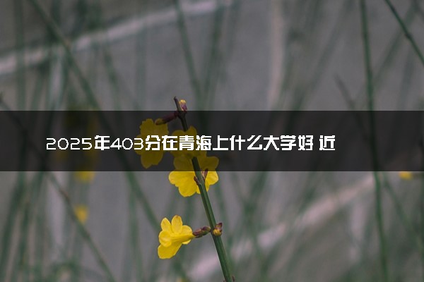 2025年403分在青海上什么大学好 近三年录取分数线是多少
