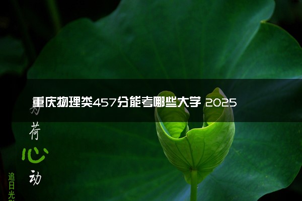 重庆物理类457分能考哪些大学 2025考生稳上的大学名单