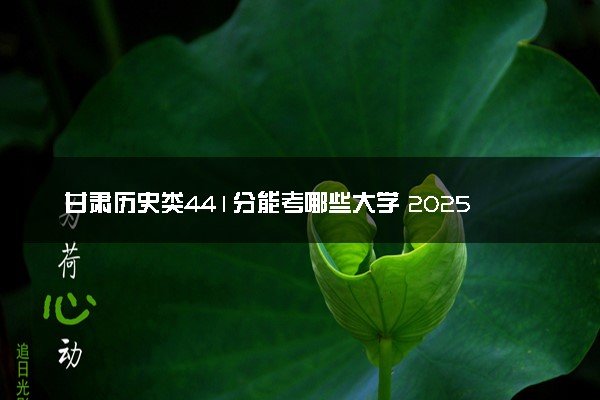甘肃历史类441分能考哪些大学 2025考生稳上的大学名单