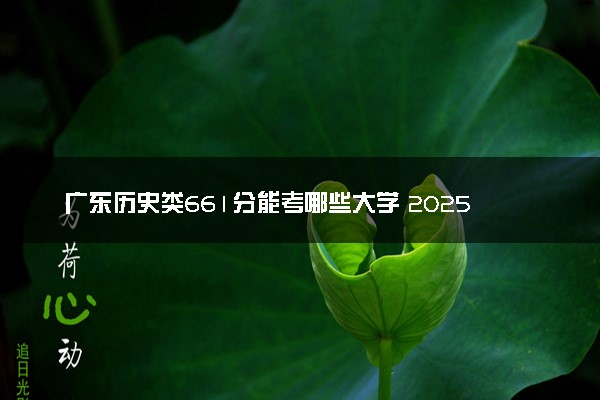广东历史类661分能考哪些大学 2025考生稳上的大学名单