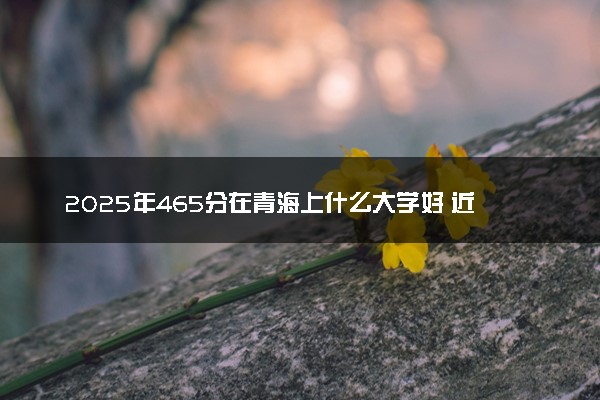 2025年465分在青海上什么大学好 近三年录取分数线是多少