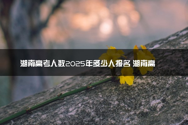 湖南高考人数2025年多少人报名 湖南高考报名人数预测