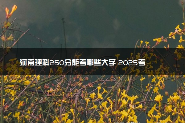 河南理科250分能考哪些大学 2025考生稳上的大学名单