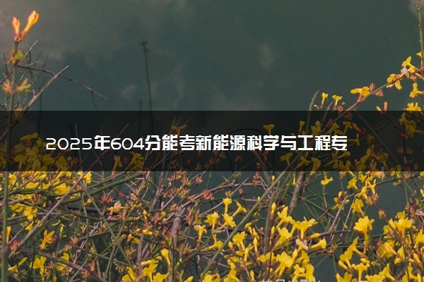 2025年604分能考新能源科学与工程专业吗 604分新能源科学与工程专业大学推荐