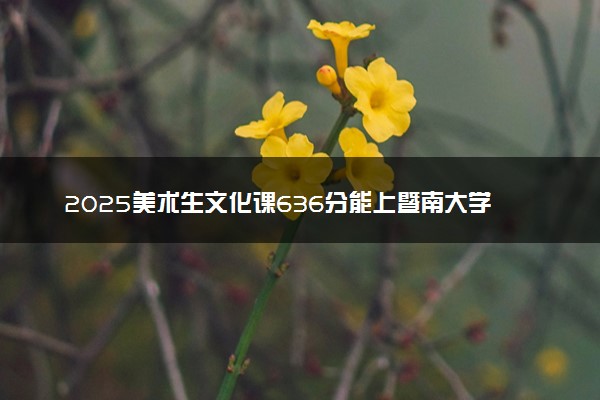 2025美术生文化课636分能上暨南大学吗