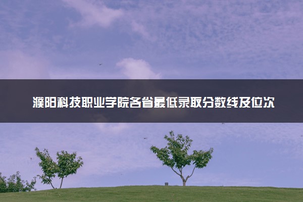 濮阳科技职业学院各省最低录取分数线及位次排名 2025考多少分能上濮阳科技职业学院