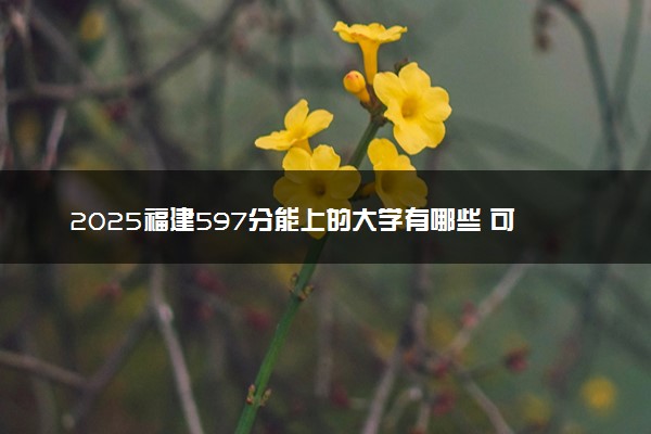 2025福建597分能上的大学有哪些 可以报考院校名单