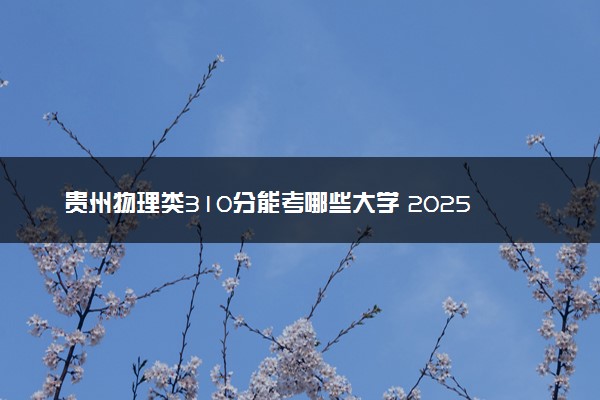 贵州物理类310分能考哪些大学 2025考生稳上的大学名单