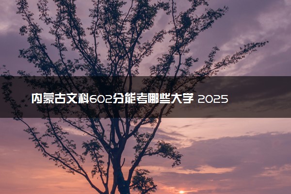 内蒙古文科602分能考哪些大学 2025考生稳上的大学名单