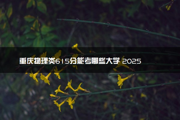 重庆物理类615分能考哪些大学 2025考生稳上的大学名单