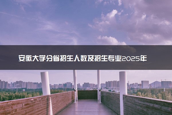 安徽大学分省招生人数及招生专业2025年招生计划参考