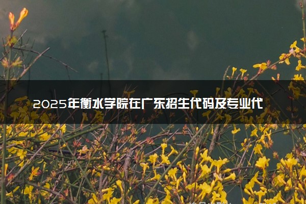 2025年衡水学院在广东招生代码及专业代码 衡水学院广东代码是多少？怎么查询？