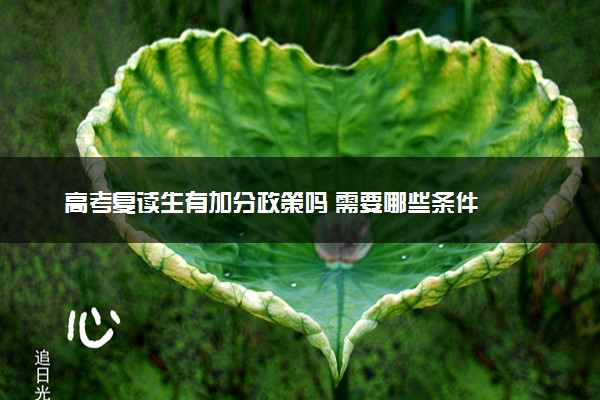 高考复读生有加分政策吗 需要哪些条件