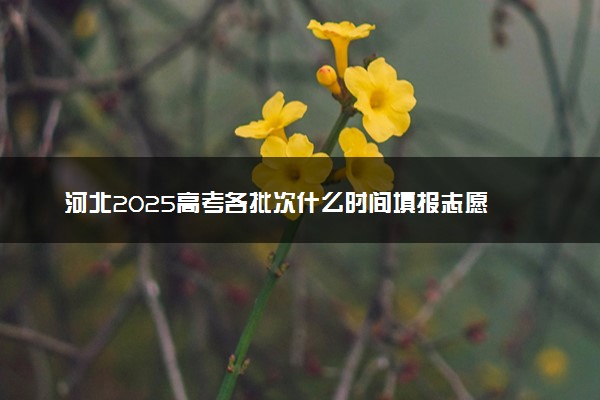 河北2025高考各批次什么时间填报志愿 有几天时间