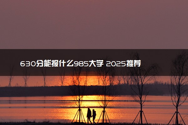 630分能报什么985大学 2025推荐院校