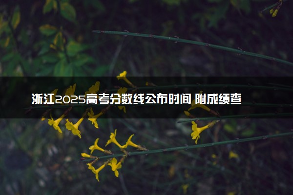 浙江2025高考分数线公布时间 附成绩查询时间和网址入口