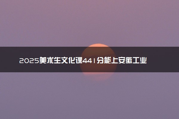 2025美术生文化课441分能上安徽工业大学吗