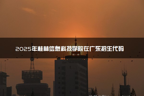 2025年桂林信息科技学院在广东招生代码：13644 专业代码及报考指南