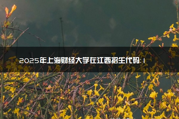 2025年上海财经大学在江西招生代码：1287 专业代码及报考指南