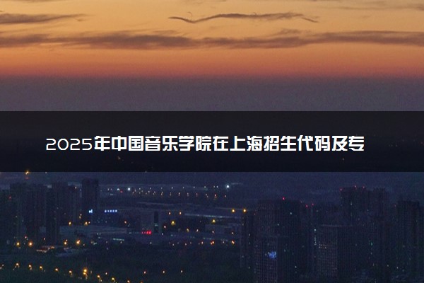2025年中国音乐学院在上海招生代码及专业代码 中国音乐学院上海代码是多少？怎么查询？