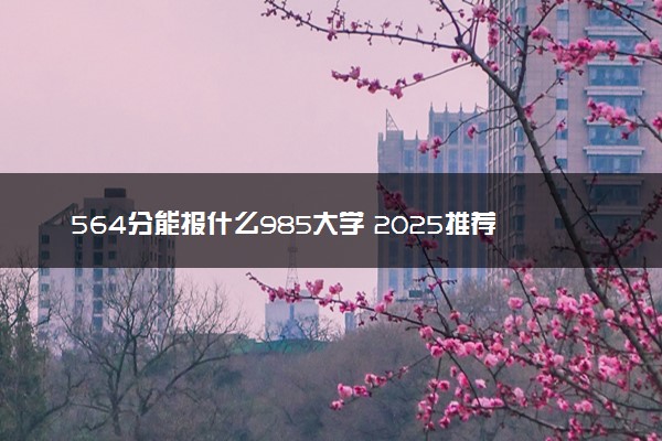 564分能报什么985大学 2025推荐院校