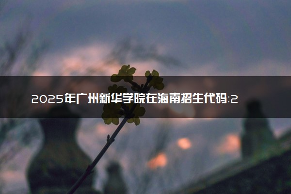 2025年广州新华学院在海南招生代码：2104 专业代码及报考指南
