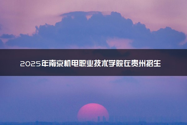 2025年南京机电职业技术学院在贵州招生代码及专业代码 南京机电职业技术学院贵州代码是多少？怎么查询？