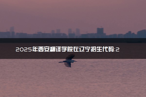 2025年西安翻译学院在辽宁招生代码：2714 专业代码及报考指南