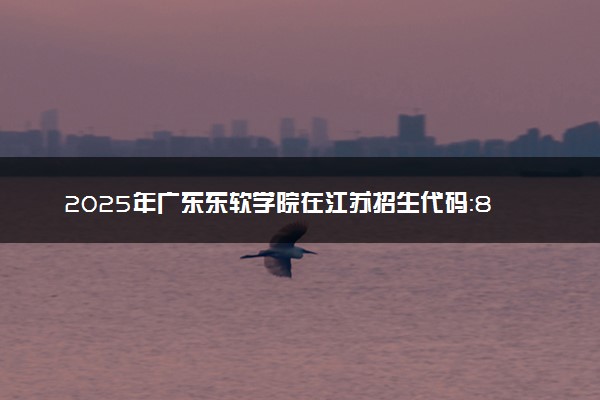 2025年广东东软学院在江苏招生代码：8642 专业代码及报考指南