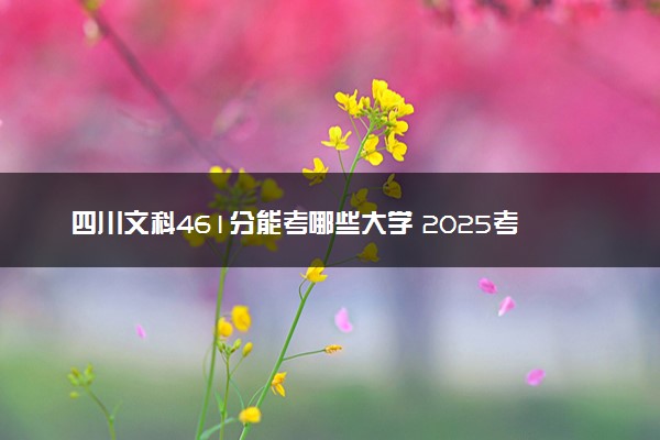 四川文科461分能考哪些大学 2025考生稳上的大学名单