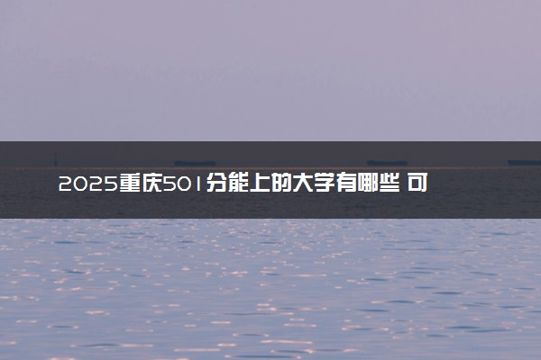 2025重庆501分能上的大学有哪些 可以报考院校名单
