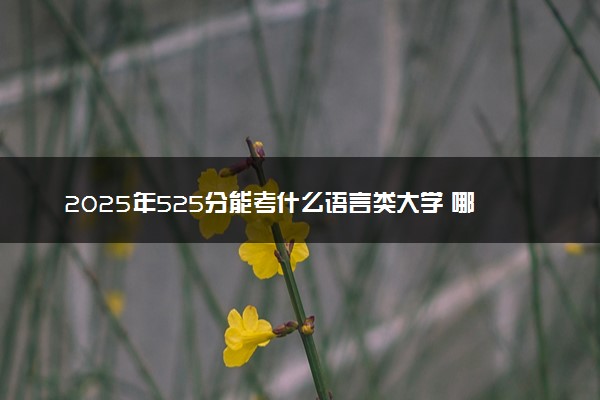 2025年525分能考什么语言类大学 哪些大学值得报