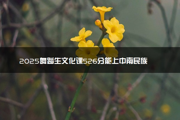 2025舞蹈生文化课526分能上中南民族大学吗