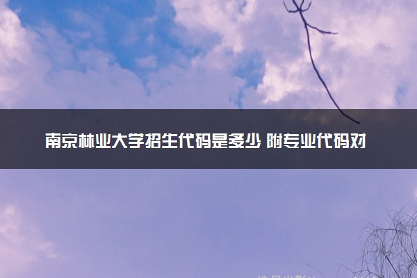 南京林业大学招生代码是多少 附专业代码对照表（2025参考）