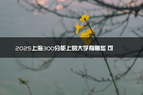 2025上海300分能上的大学有哪些 可以报考院校名单