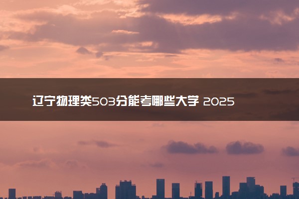 辽宁物理类503分能考哪些大学 2025考生稳上的大学名单