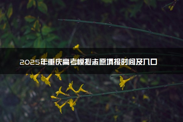 2025年重庆高考模拟志愿填报时间及入口 什么时间截止