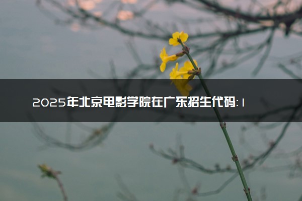 2025年北京电影学院在广东招生代码：10050 专业代码及报考指南
