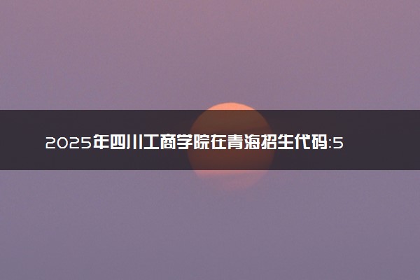 2025年四川工商学院在青海招生代码：5132 专业代码及报考指南