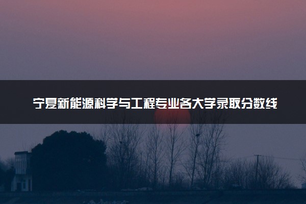 宁夏新能源科学与工程专业各大学录取分数线：最低372分能上 开设院校及位次