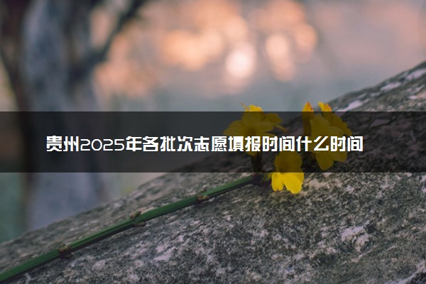 贵州2025年各批次志愿填报时间什么时间 填报时间一般几天