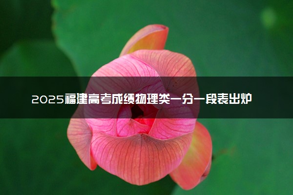 2025福建高考成绩物理类一分一段表出炉 最新位次排名