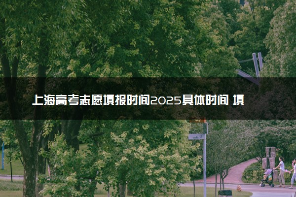 上海高考志愿填报时间2025具体时间 填报系统入口网址