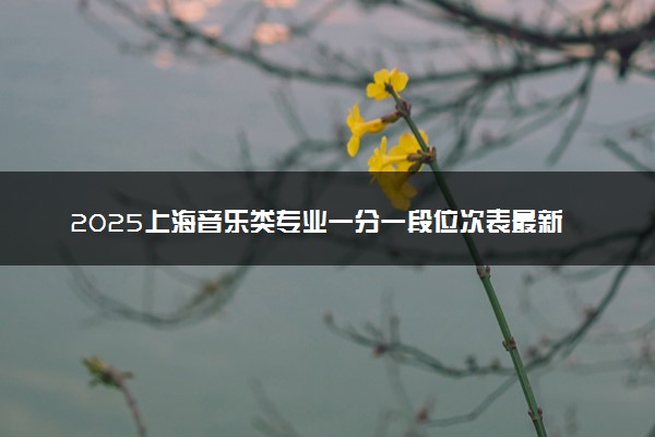 2025上海音乐类专业一分一段位次表最新公布 高考成绩排名