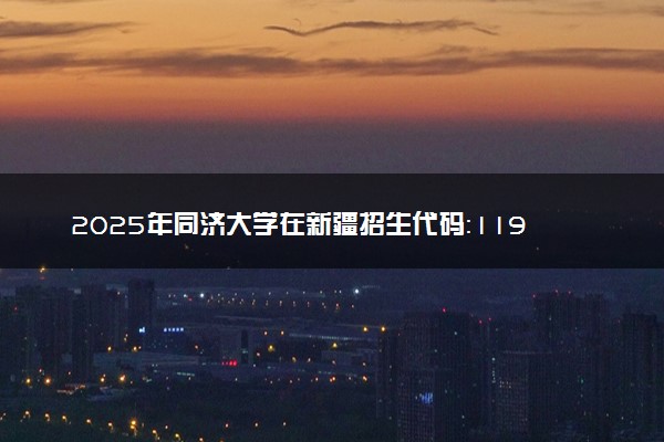 2025年同济大学在新疆招生代码：1198 专业代码及报考指南