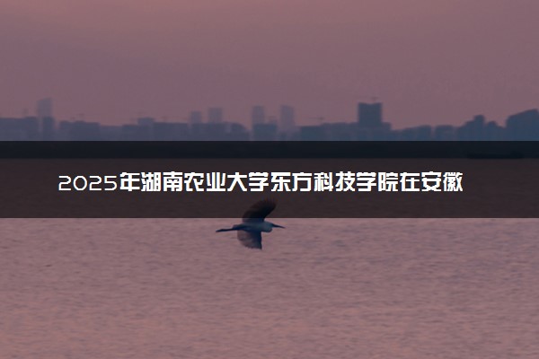 2025年湖南农业大学东方科技学院在安徽招生代码：1708 专业代码及报考指南