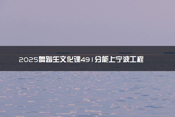 2025舞蹈生文化课491分能上宁波工程学院吗