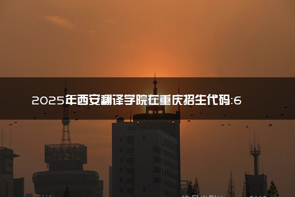 2025年西安翻译学院在重庆招生代码：6134 专业代码及报考指南