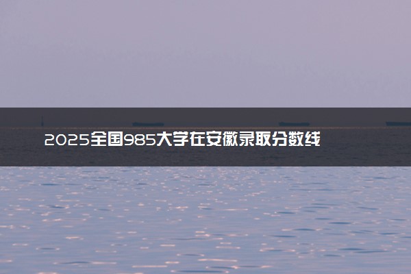 2025全国985大学在安徽录取分数线 最低分及位次是多少